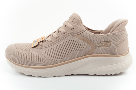 Skechers buty sportowe damskie Bobs Squad Chaos SLIP-INS beżowe