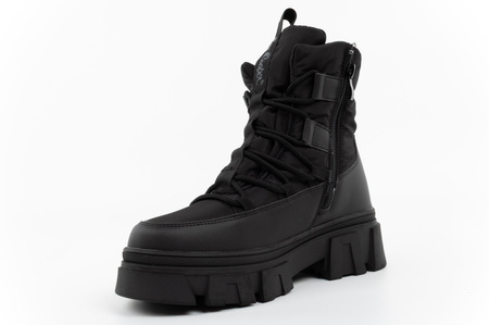 Lee Cooper buty zimowe damskie czarne ocieplane botki na zamek