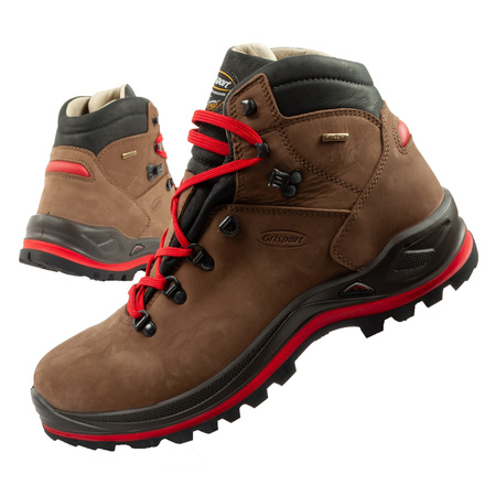 Grisport Marrone buty męskie trekkingowe skóra wodoodporne za kostkę brązowe