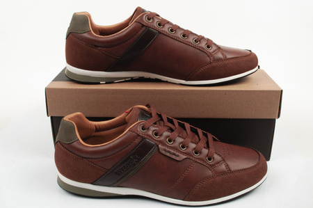 Wrangler buty męskie sneakersy Rhys brązowe półbuty modne