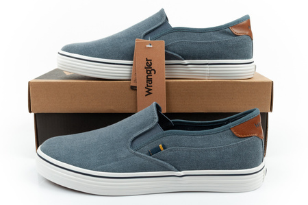 Wrangler buty męskie sportowe Calypso trampki Slip-On niebieskie