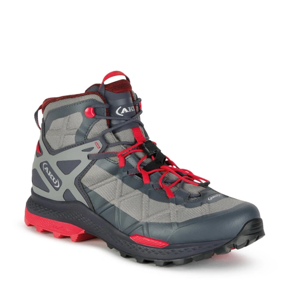 Aku buty trekkingowe męskie Rocket Gore-tex turystyczne za kostkę szare czerwone
